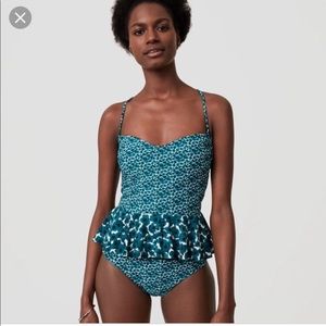 COPY - Loft Small Ocean Blossom Swim Tankini Bottoms Set